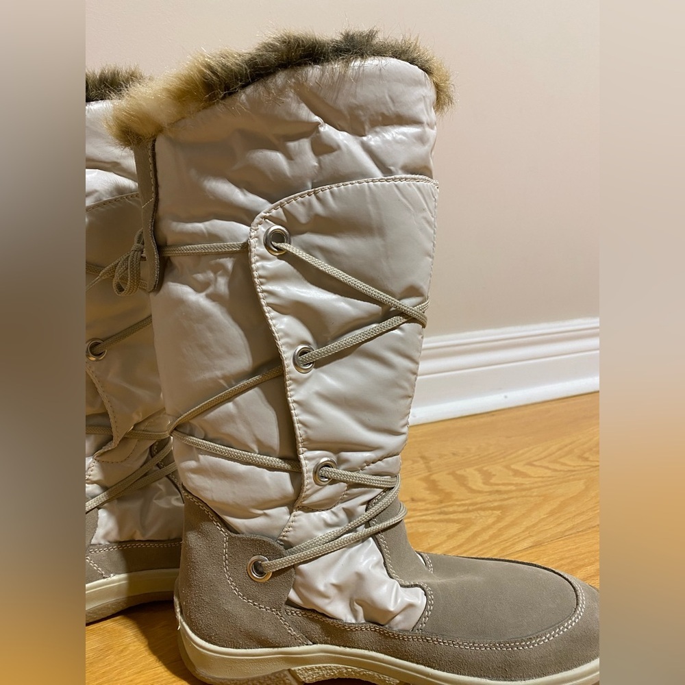 Pajar Winter Boots Cream Lace Up Waterproof Size 37 - Picture 6 of 14